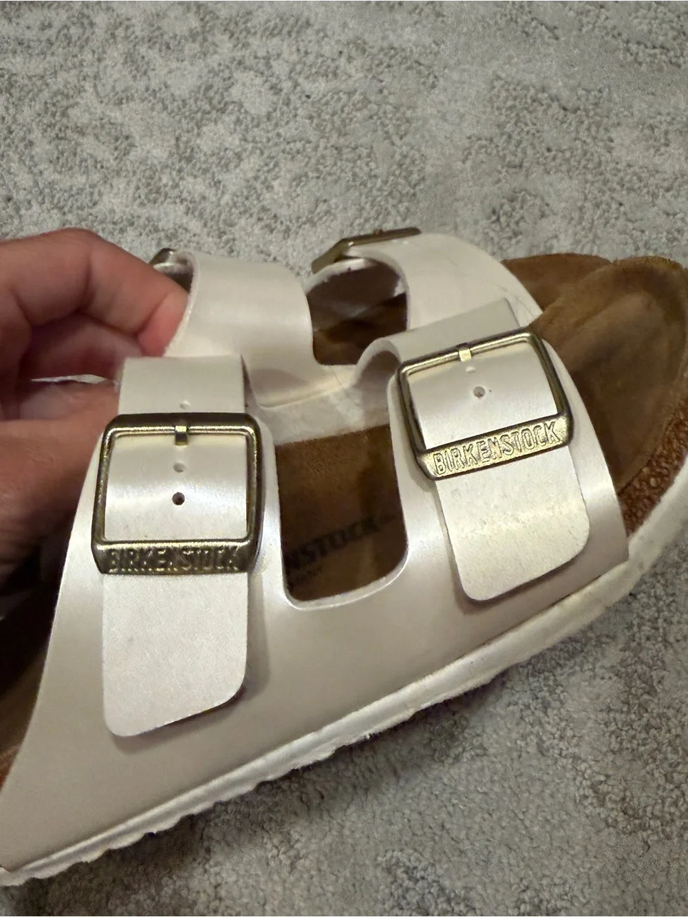 Birkenstock Kids Two-Strap Metallic Gold Sandals